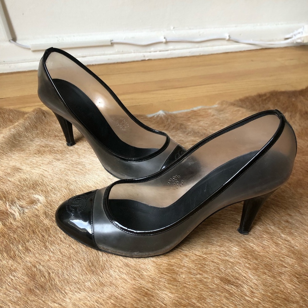 Chanel Black patent leather lucite CC stitched Women's pumps size 39 - Picture 3 of 10